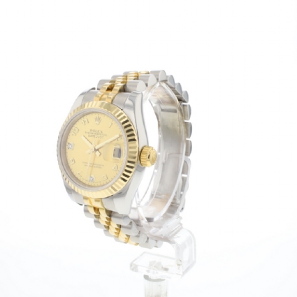 Lady-Datejust 26 Jubilee Fluted Steel/Gold Arabic Gold Dust Diamond Dial