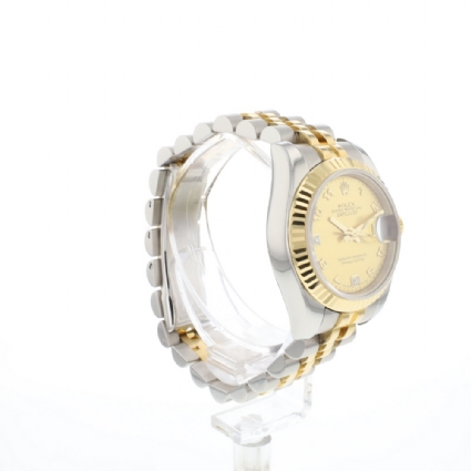 Lady-Datejust 26 Jubilee Fluted Steel/Gold Arabic Gold Dust Diamond Dial