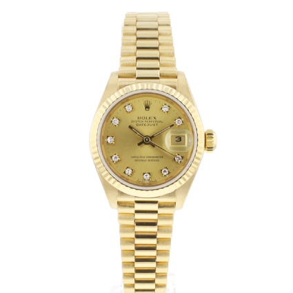 Lady-Datejust 26 Yellow Gold President Diamond Dial