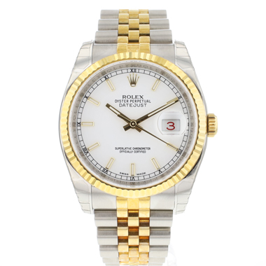 Rolex - Datejust 36 Steel Gold White Dial NEW
