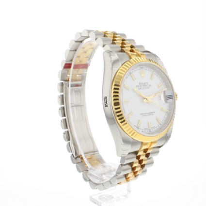 Datejust 36 Steel Gold Jubilee Fluted White Dial NEW