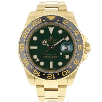 GMT-Master II Yellow Gold Green Dial Service '23