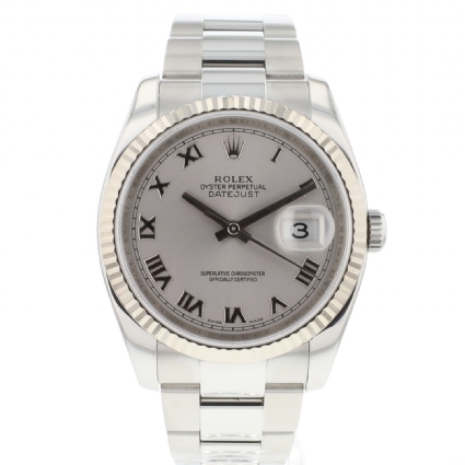 Datejust 36 Oyster Fluted Silver Roman Dial