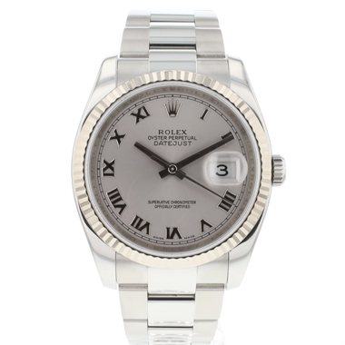 Rolex - Datejust 36 Oyster Fluted Silver Roman Dial
