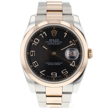 Rolex - Datejust 36 Everose/Steel Black Concentric Dial