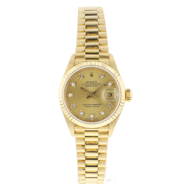 Rolex - Lady-Datejust 26 Yellow Gold President Diamond Dial