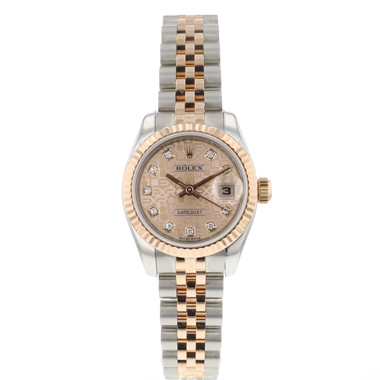 Rolex - Lady-Datejust 26 Steel/Everose Jubilee Pink Logo Diamond Diamond Dial