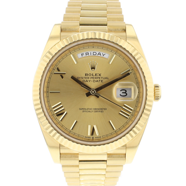 Rolex - Day-Date 40 Yellow Gold Champagne Roman Dial