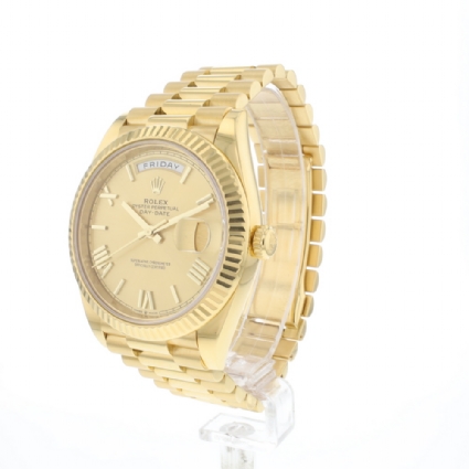 Day-Date 40 Yellow Gold Champagne Roman Dial