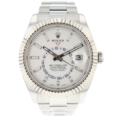Rolex - Sky-Dweller Steel Oyster Fluted White Dial
