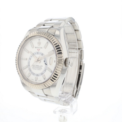 Sky-Dweller Steel Oyster Fluted White Dial
