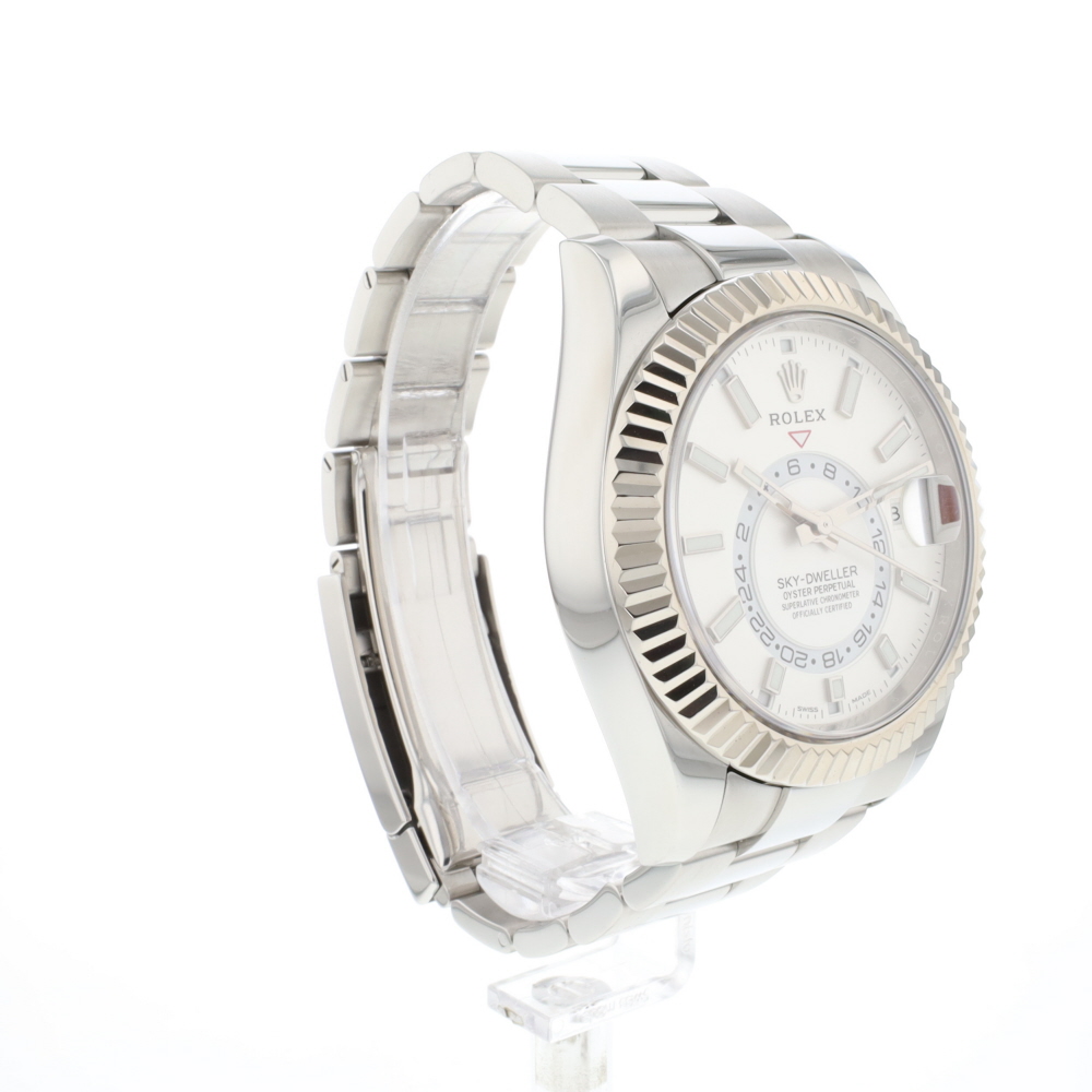 Sky-Dweller Steel Oyster Fluted White Dial