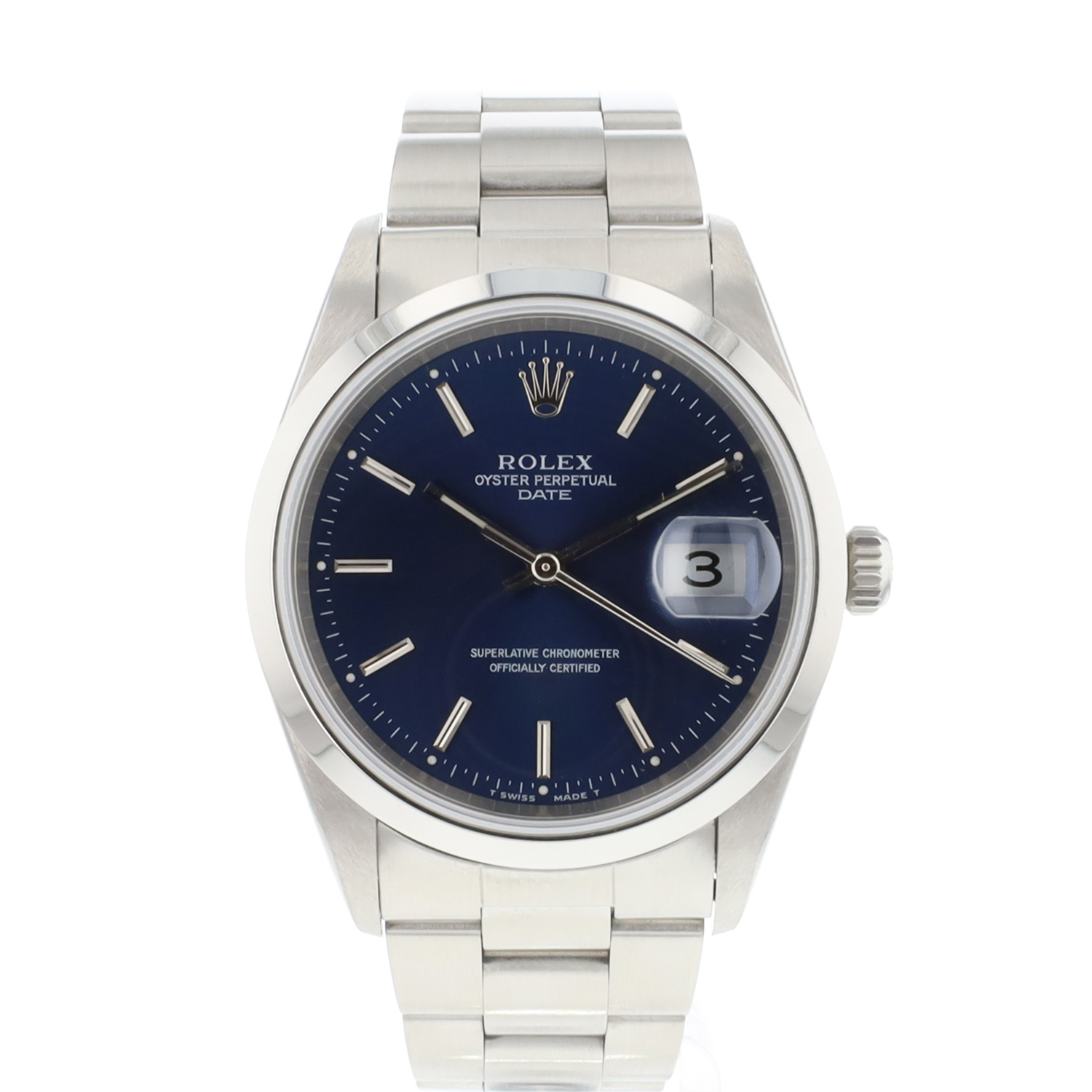 Date 34 Blue Dial