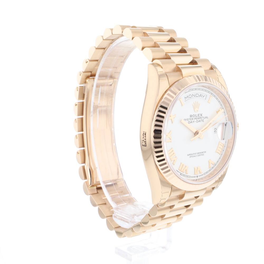Day-Date 36mm Everose Gold White Roman Dial NEW