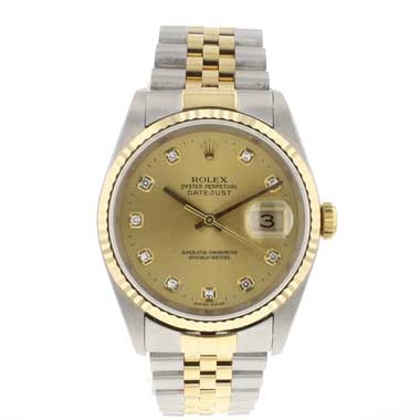 Rolex - Datejust 36 Steel/Gold Champagne Diamond Dial