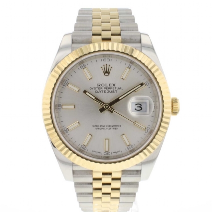 Datejust 41 Steel/Gold Jubilee Fluted Silver Dial