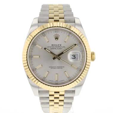 Rolex - Datejust 41 Steel/Gold Jubilee Fluted Silver Dial