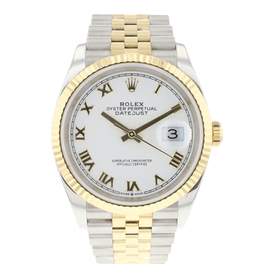 Rolex - Datejust 36 Steel/Gold Jubilee White Roman Dial