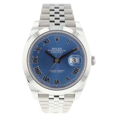 Rolex - Datejust 41 Steel Jubilee Azzurro Blue Roman Dial 99,9% NEW