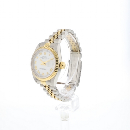 Datejust 26 Steel Gold Jubilee Fluted White Roman Dial