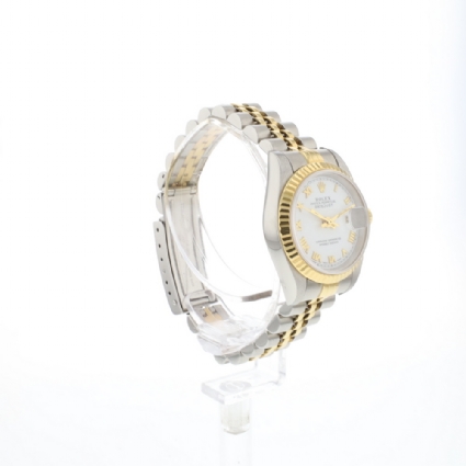Datejust 26 Steel Gold Jubilee Fluted White Roman Dial