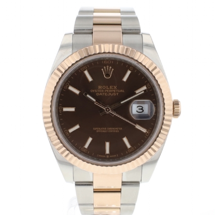 Datejust 41 Oyster Steel / Everose Choco Dial