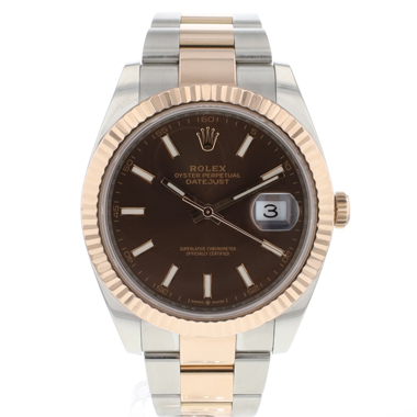 Rolex - Datejust 41 Oyster Steel / Everose Choco Dial
