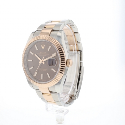 Datejust 41 Oyster Steel / Everose Choco Dial