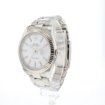 Datejust 41 Fluted Oyster White Dial