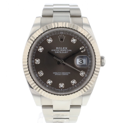 Datejust 41 Oyster Rhodium Diamond Dial