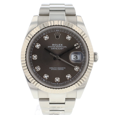 Rolex - Datejust 41 Oyster Rhodium Diamond Dial