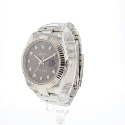 Datejust 41 Oyster Rhodium Diamond Dial