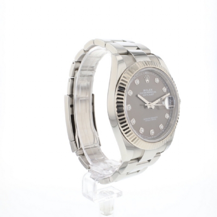 Datejust 41 Oyster Rhodium Diamond Dial