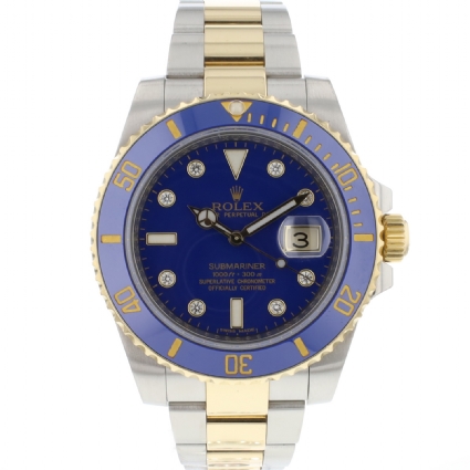 Submariner Date Steel Gold Blue Diamond Dial