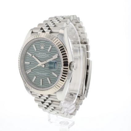 Datejust 41 Jubilee Fluted Mint Green Motif Dial