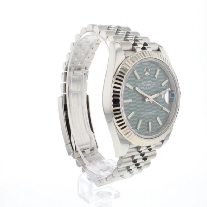 Datejust 41 Jubilee Fluted Mint Green Motif Dial