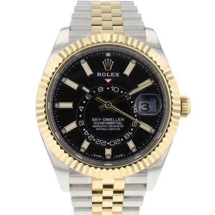 Sky-Dweller Steel/Gold Jubilee Black Dial