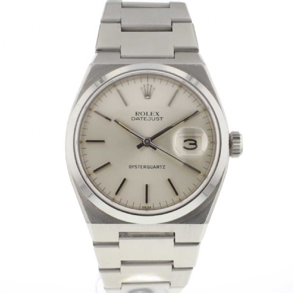 Datejust Oysterquartz Steel Silver Buckley Dial