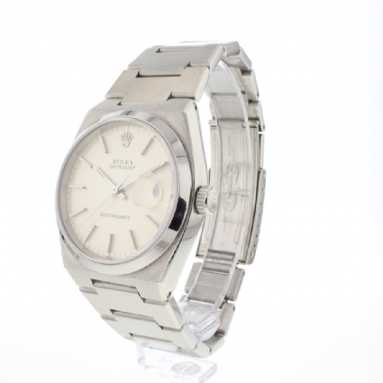 Datejust Oysterquartz Steel Silver Buckley Dial