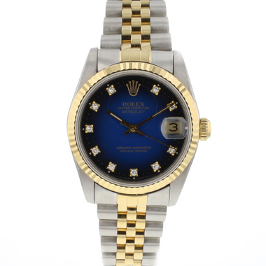 Rolex - Datejust 31 Steel Gold Jubilee Fluted Blue Diamond Vignette Dial