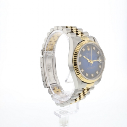 Datejust 31 Steel Gold Jubilee Fluted Blue Diamond Vignette Dial