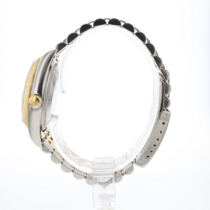 Oyster Perpetual Date 34 Gold/Steel White Roman Dial