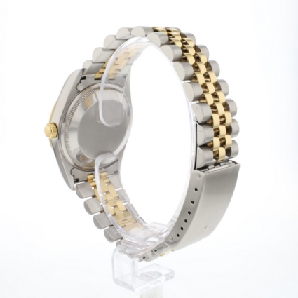 Oyster Perpetual Date 34 Gold/Steel White Roman Dial