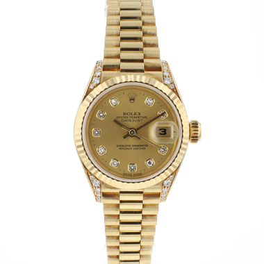 Rolex - Lady-Datejust 26 Yellow Gold Champagne Diamond Dial