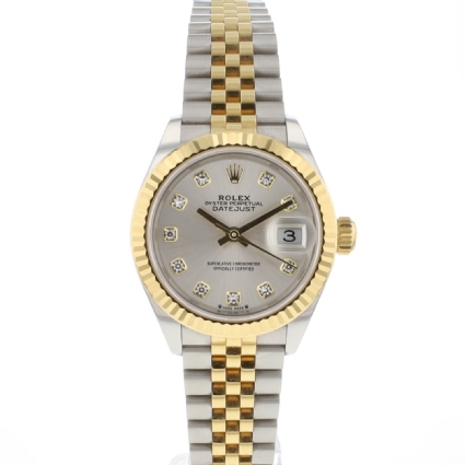 Lady-Datejust 28 Steel/Gold Jubilee Silver Diamond Dial