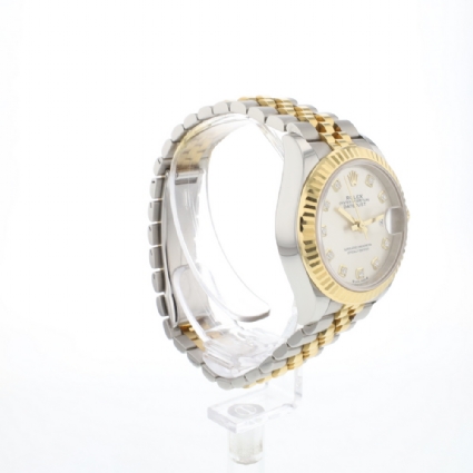 Lady-Datejust 28 Steel/Gold Jubilee Silver Diamond Dial