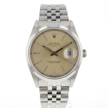 Date 34 Silver Dial