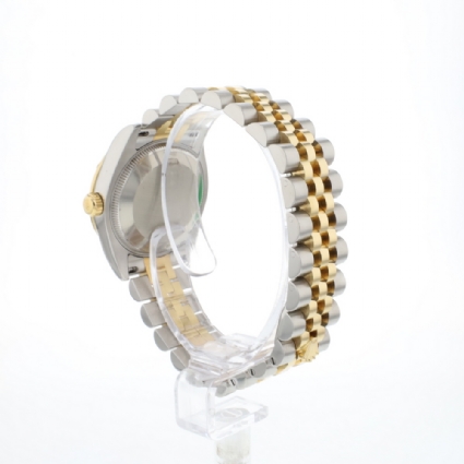 Datejust 31 Gold Steel Diamonds Green Roman Dial