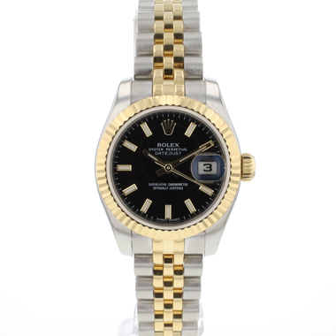 Rolex - Lady-Datejust 26 Jubilee Steel/Gold Black Dial
