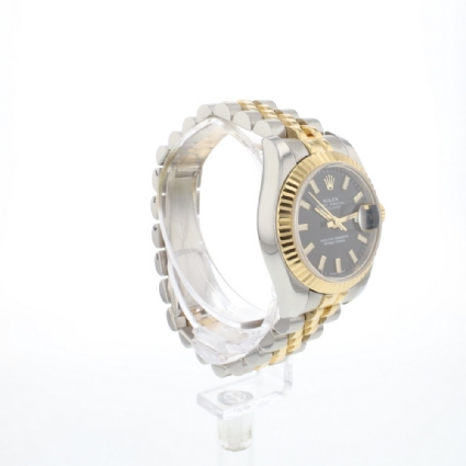 Lady-Datejust 26 Jubilee Steel/Gold Black Dial